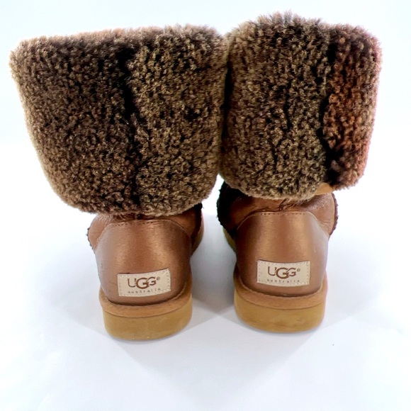 UGG Classic Tall Metallic Boots Brown Gold Bronze SN 5823 Women's Size W8 - Picture 8 of 15